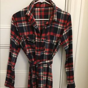 Flannel shirt dress